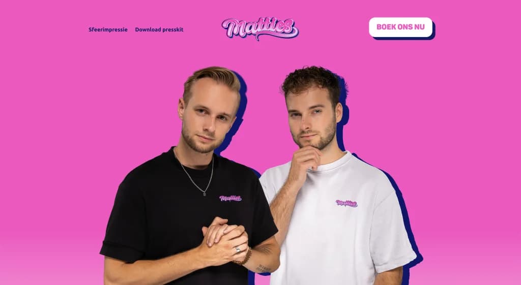 Screenshot of the De Matties website
