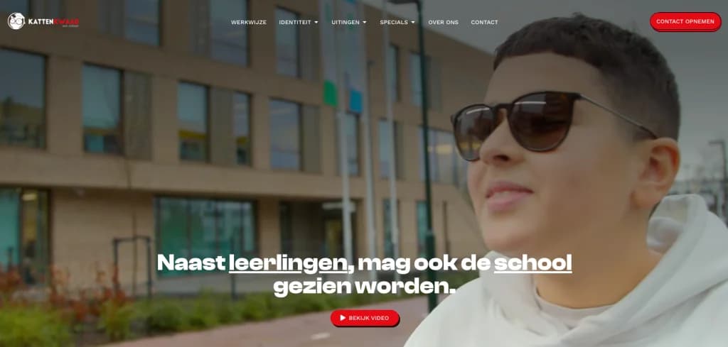 Screenshot of the Kattenkwaad voor Scholen website